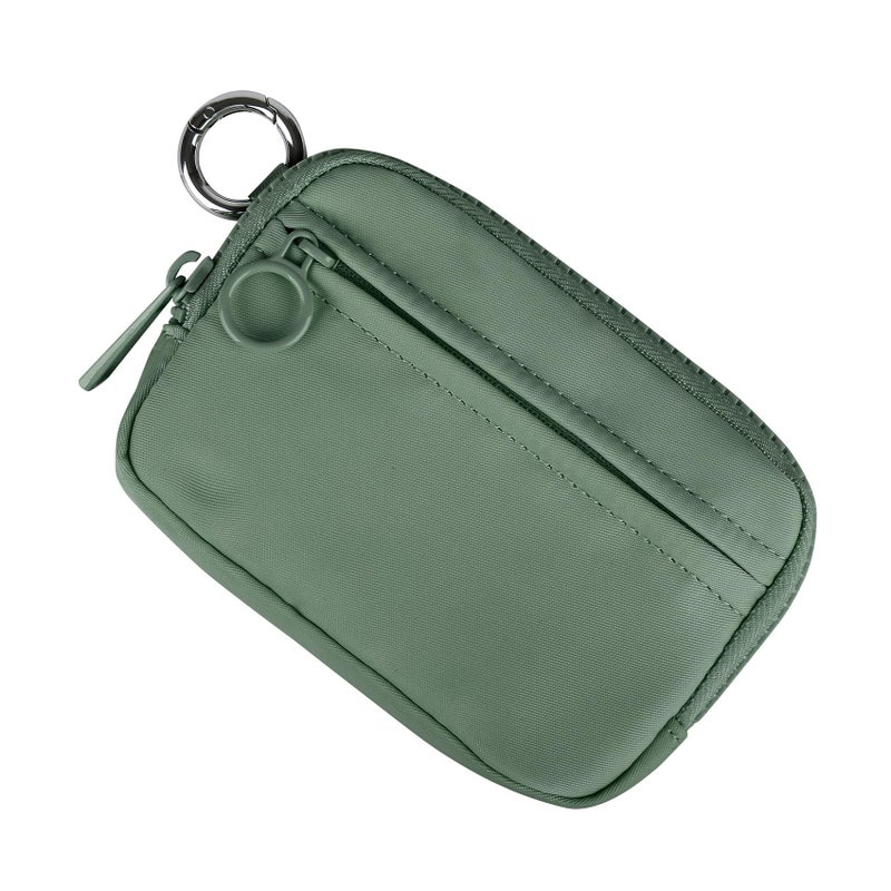 Didida The Iris Wallet Zip Card Case with ID Window Purses for Women Coin Purse with Zipper Mini Portable Keychain Wallet, Olive Green - Image 2