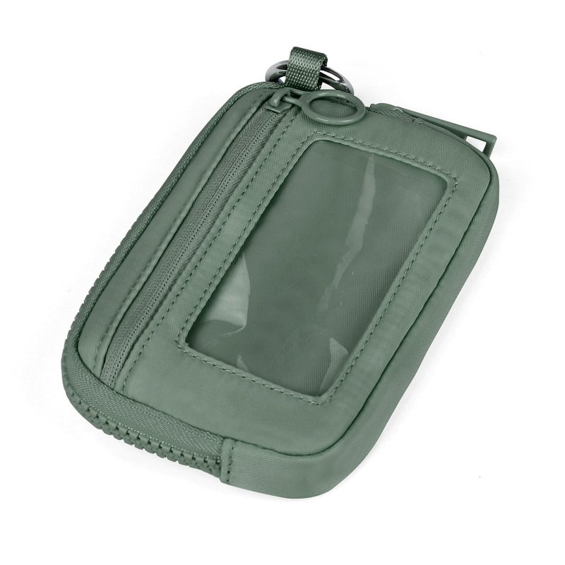 Didida The Iris Wallet Zip Card Case with ID Window Purses for Women Coin Purse with Zipper Mini Portable Keychain Wallet, Olive Green - Image 3