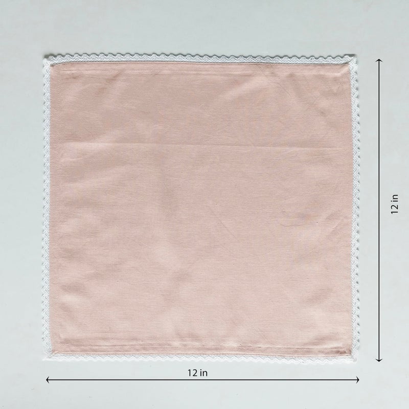 Fingercraft Dinning Cloth Cotton Cotton Blend 12 Pack Mitered Mitered with Lace Engant For Use Use Fackins تقلصت مسبقًا وامتصاصًا جيدًا (Pink 12in × 12 بوصة) - Image 5