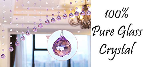 PINDIA 20 String Fancy Sparkling Arch Bead Hanging Curtain with Pure Glass Drops - Purple - Image 3