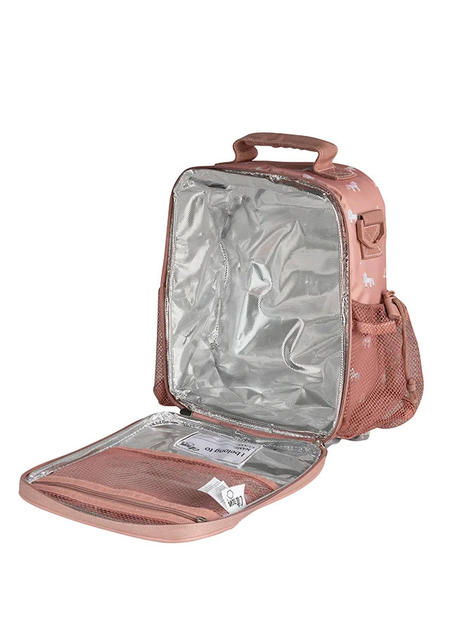 Citron Insulated Lunch Bag Backpack For Kids School, Non - Toxic Material, Reusable Lunch Bag Unicorn Blush Pink