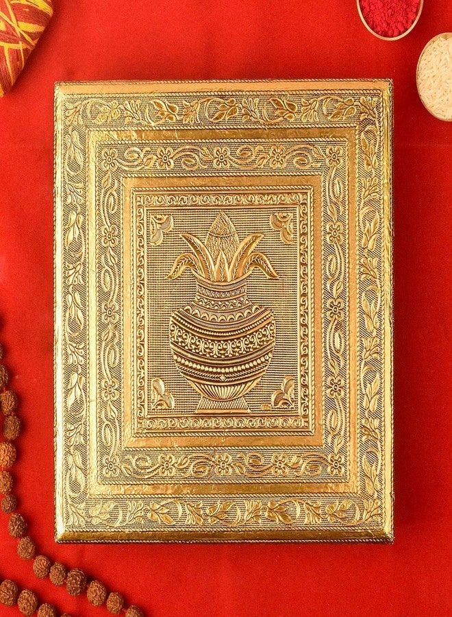 SATVIK STORE SATVIK 10x10 خشبي Kalash Chowki بتصميم Meenakari - ديكور Puja Chowki للماندر، ديكور احتفالي، طقوس الزفاف وهدايا الانتقال لمنزل جديد - Image 2