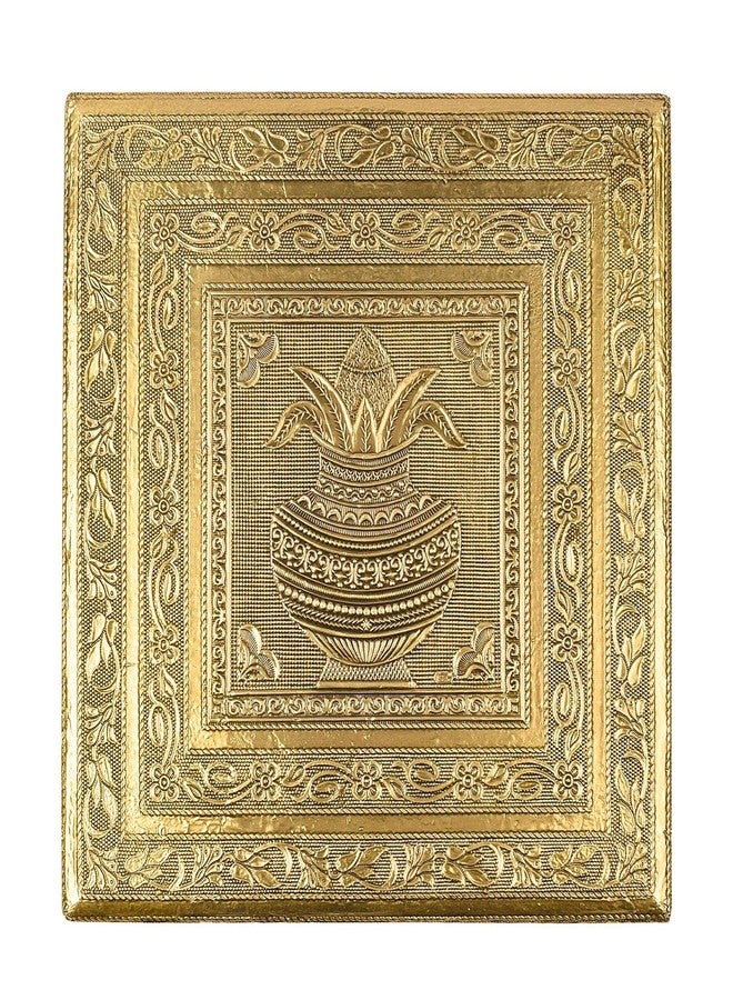 SATVIK STORE SATVIK 10x10 خشبي Kalash Chowki بتصميم Meenakari - ديكور Puja Chowki للماندر، ديكور احتفالي، طقوس الزفاف وهدايا الانتقال لمنزل جديد - Image 4