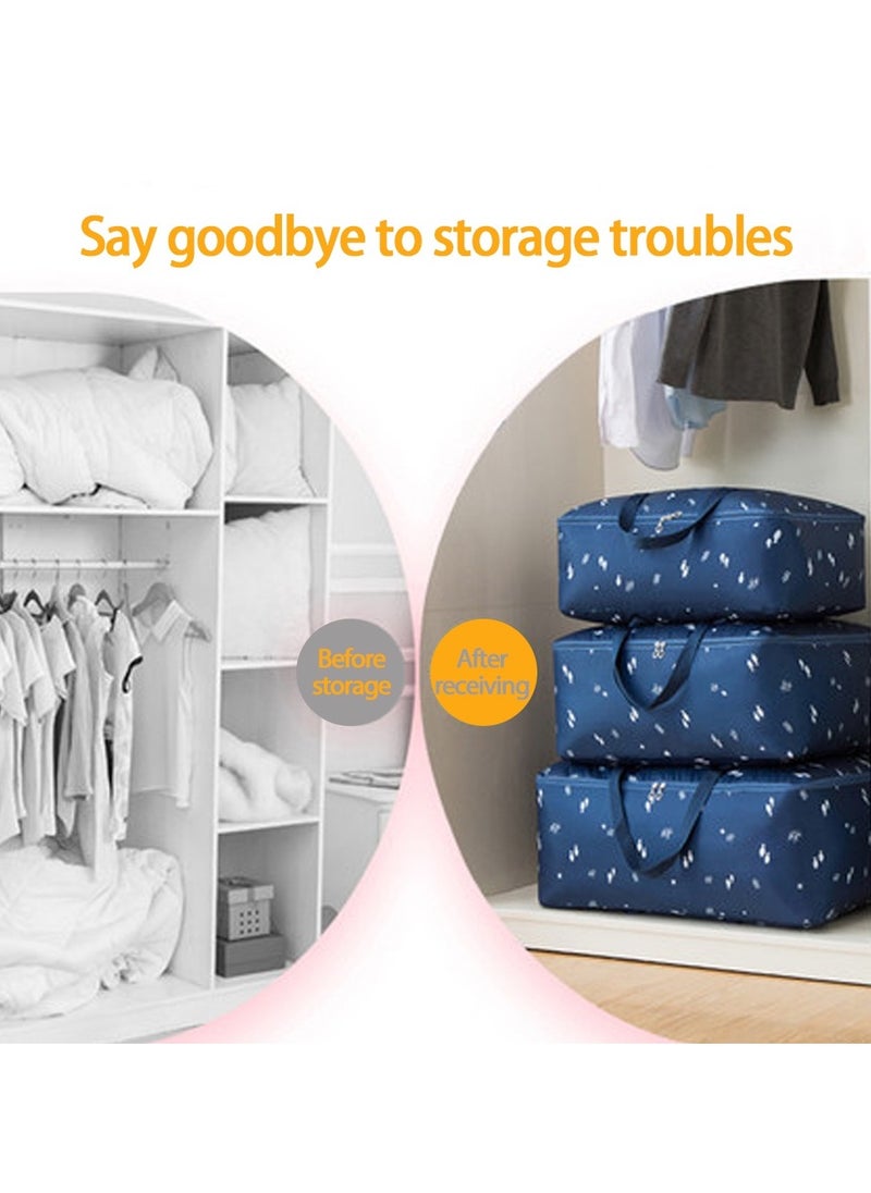 Generic Clothing Storage Bags with Handle and Zipper,Travel Moving Bags for Clothes Throw Pillows Quilts Moisture proof Luggage Bags, with Cute Cat Pattern  - Image 3