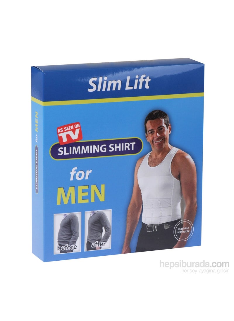 SLIM'N LIFT Slim Lift Athlete Type Seamless Belly Corset - Men's Corset (White)  - Image 2