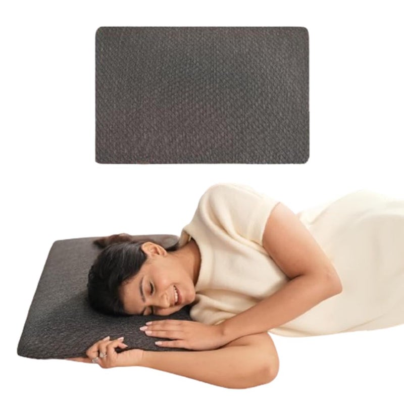 PLOSHE Ultra Thin Memory Foam Sleeping Pillow with Cover for Sleeping Orthopedic Cervical Bed Pillow for Neck Shoulder Pain Relief Grey 1575 x 25 x 25 inch - Image 1