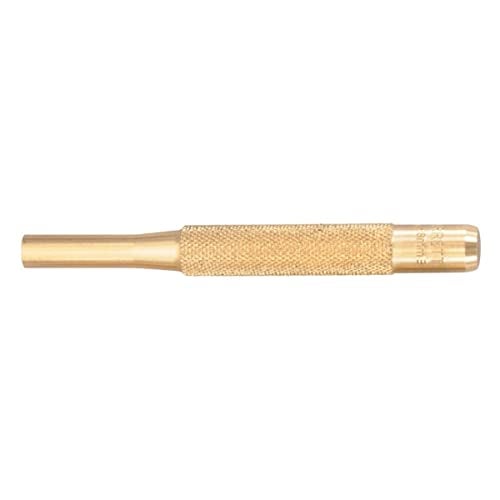 Starrett Brass Drive Pin Punch with Knurled Grip - Driving Pins and Rivets Into or Out of a Workpiece - Ideal for Both Professional and Industrial Applications - 5/16" Diameter, 4" Length - B565H - Image 1