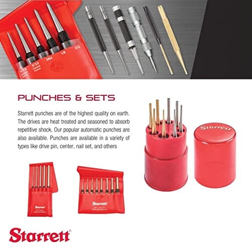 Starrett Brass Drive Pin Punch with Knurled Grip - Driving Pins and Rivets Into or Out of a Workpiece - Ideal for Both Professional and Industrial Applications - 5/16" Diameter, 4" Length - B565H - Image 3