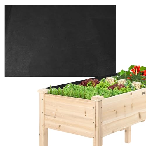 Qivine Raised Garden Bed Liner, Waterproof Raised Flower Bed Planter Liner, 5Ft x 9Ft Rectangle Grow Bags with Breathable and Reusable for Yard, Vegetables, Patios, Decking - Image 1