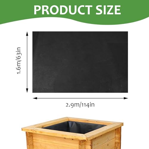 Qivine Raised Garden Bed Liner, Waterproof Raised Flower Bed Planter Liner, 5Ft x 9Ft Rectangle Grow Bags with Breathable and Reusable for Yard, Vegetables, Patios, Decking - Image 2