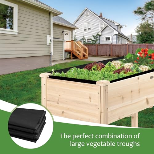 Qivine Raised Garden Bed Liner, Waterproof Raised Flower Bed Planter Liner, 5Ft x 9Ft Rectangle Grow Bags with Breathable and Reusable for Yard, Vegetables, Patios, Decking - Image 5