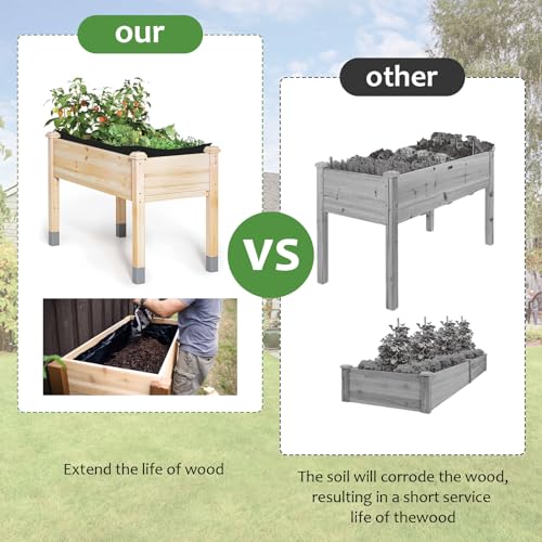 Qivine Raised Garden Bed Liner, Waterproof Raised Flower Bed Planter Liner, 5Ft x 9Ft Rectangle Grow Bags with Breathable and Reusable for Yard, Vegetables, Patios, Decking - Image 4