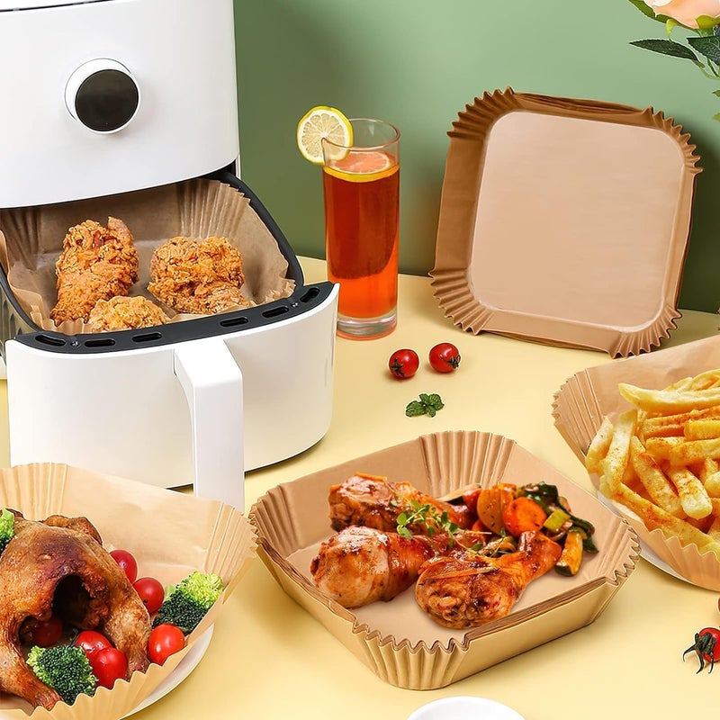 Air Fryer Disposable Paper Liners - 100 Pcs (20cm x 4.5cm) - Oil-proof, Water-proof, Non-Slip, High Temperature Resistant - Image 3