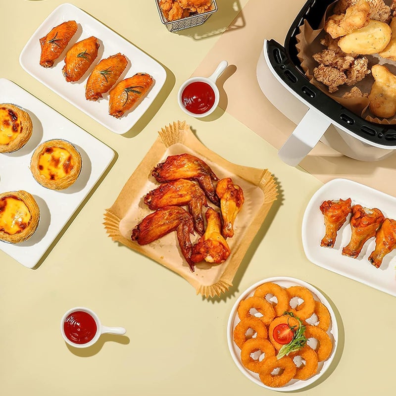 Air Fryer Disposable Paper Liners - 100 Pcs (20cm x 4.5cm) - Oil-proof, Water-proof, Non-Slip, High Temperature Resistant - Image 2