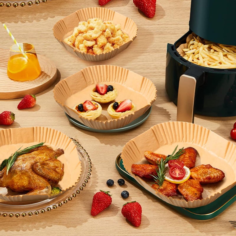 Air Fryer Disposable Paper Liners - 100 Pcs (20cm x 4.5cm) - Oil-proof, Water-proof, Non-Slip, High Temperature Resistant - Image 4
