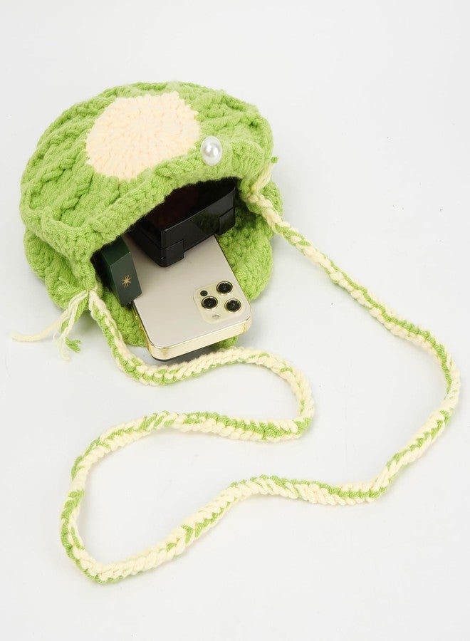 Minache Women Mini Flower Cotton Crochet Crossbody Shoulder Bag Handbag Coin Purse - Image 4