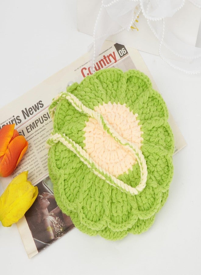 Minache Women Mini Flower Cotton Crochet Crossbody Shoulder Bag Handbag Coin Purse - Image 3