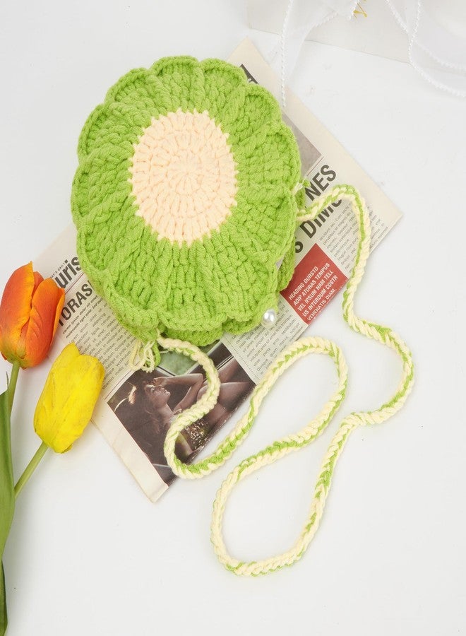 Minache Women Mini Flower Cotton Crochet Crossbody Shoulder Bag Handbag Coin Purse - Image 5