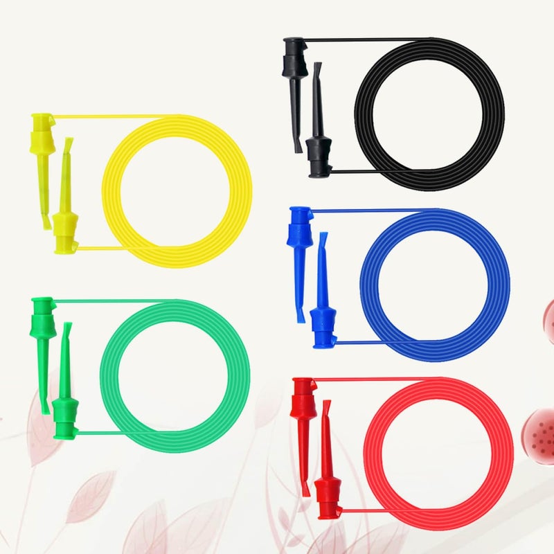 1 مجموعة 5 قطع خطاف كهربائي سيليكون كابل مسبار متعدد القياسات ثنائي الرصاص لرقائق SMD - Image 3