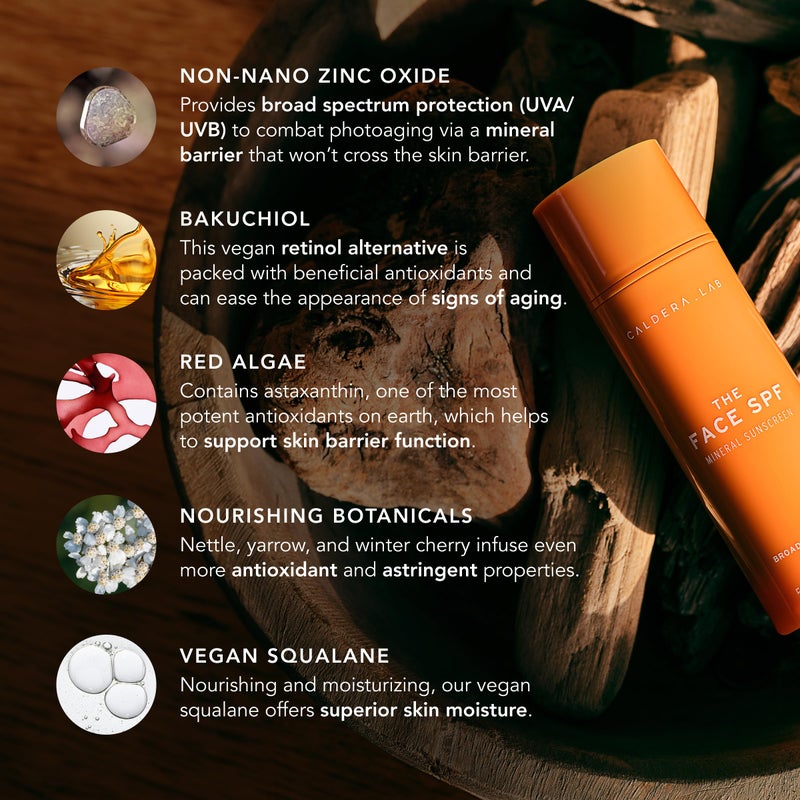 Caldera + Lab The Face SPF, No White Cast Mineral Sun Screen with SPF 30 - Image 2