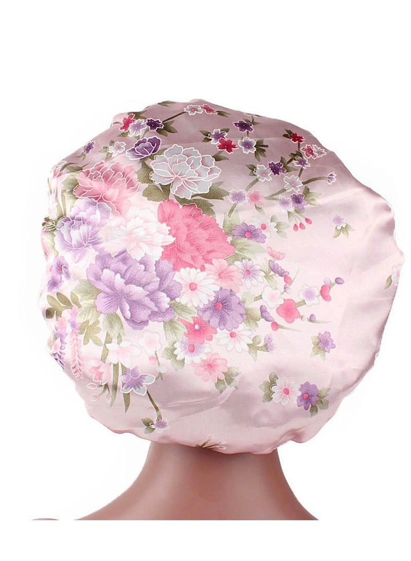 قبعة ساتان عريضة من الساتان بغطاء رأس من الساتان مرن للنوم بقبعة نوم ناعمة ناعمة للنساء - Image 2
