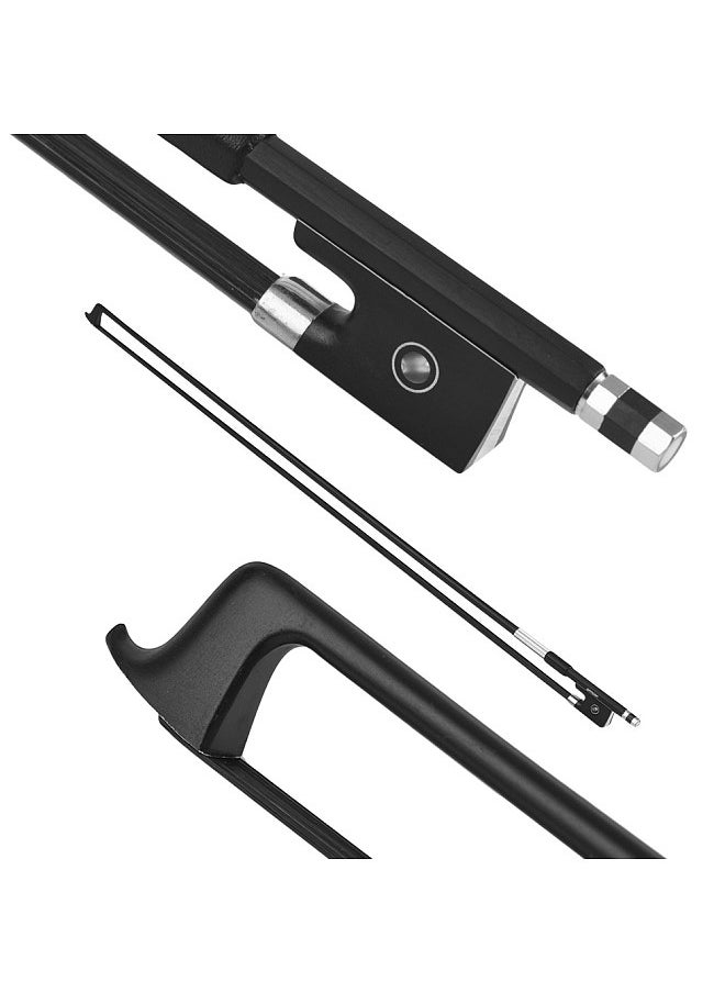 Generic 4/4 Violin Fiddle Bow Carbon Fiber Round Stick Ebony Frog Black Horsehair Well Balanced  - Image 2