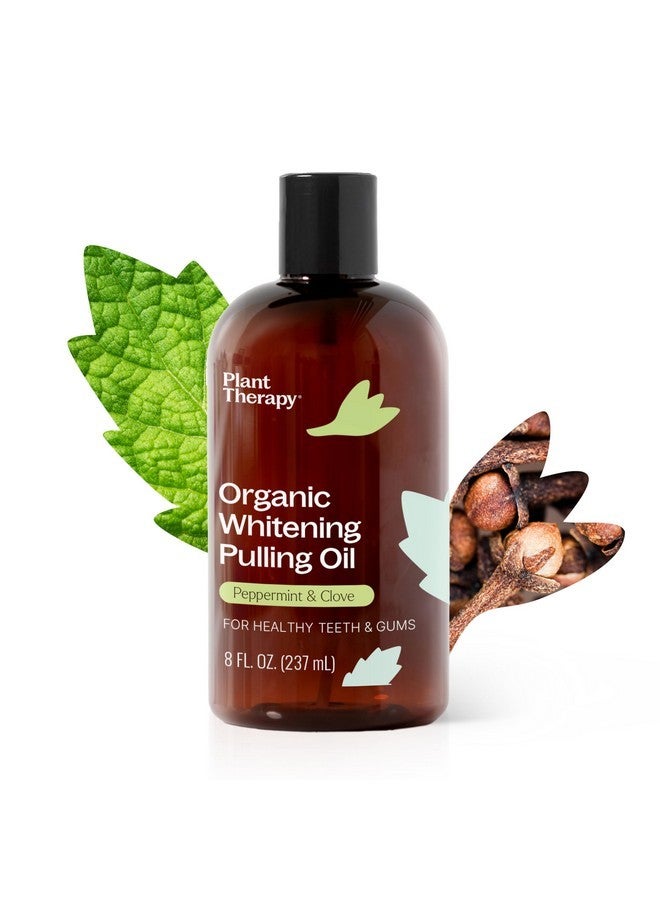 بلانت ثيرابي زيت تبييض الأسنان العضوي من بلانت ثيرابي، 8 أونصة، بنكهة النعناع والقرنفل، يُبيض الأسنان بشكل طبيعي، ويُنعش النفس، ويدعم صحة اللثة، ويساعد في تهدئة تهيج الفم وعدم الراحة، زيوت عطرية طبيعية - Image 1