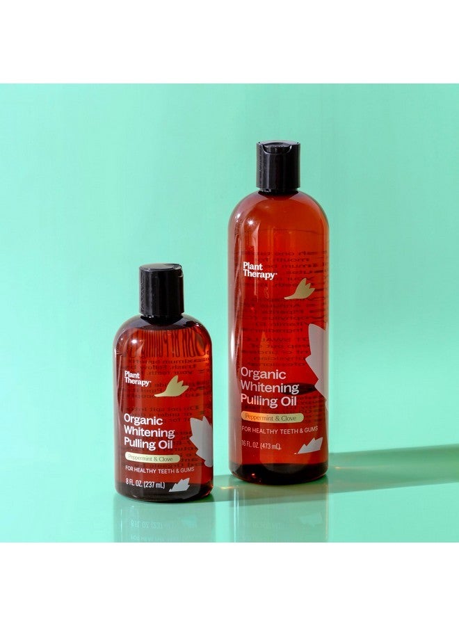 بلانت ثيرابي زيت تبييض الأسنان العضوي من بلانت ثيرابي، 8 أونصة، بنكهة النعناع والقرنفل، يُبيض الأسنان بشكل طبيعي، ويُنعش النفس، ويدعم صحة اللثة، ويساعد في تهدئة تهيج الفم وعدم الراحة، زيوت عطرية طبيعية - Image 5