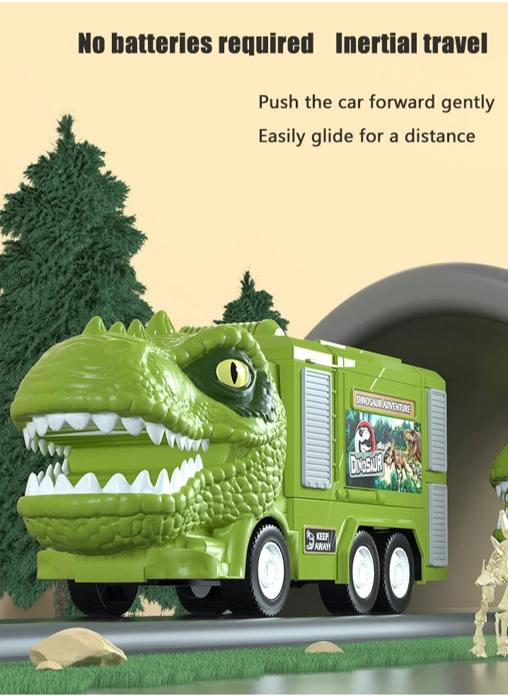 YelaJoy Dinosaur Music Lights Track, Transformable Cargo Transport Toys, Inertia Vehicle Kids Toys  - Image 5