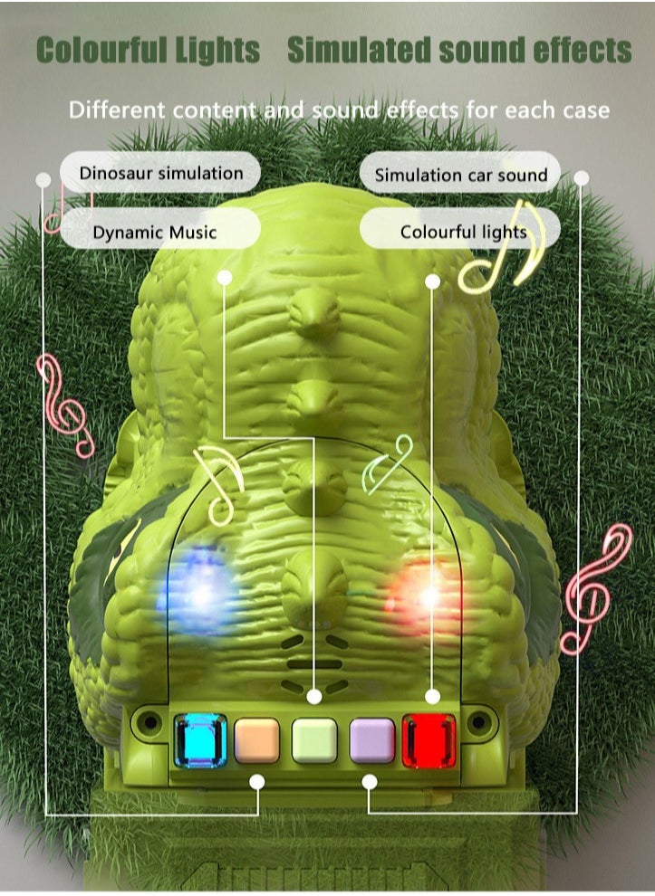YelaJoy Dinosaur Music Lights Track, Transformable Cargo Transport Toys, Inertia Vehicle Kids Toys  - Image 3