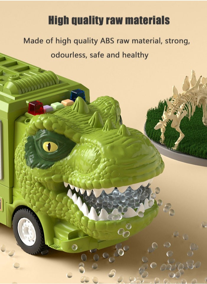 YelaJoy Dinosaur Music Lights Track, Transformable Cargo Transport Toys, Inertia Vehicle Kids Toys  - Image 4