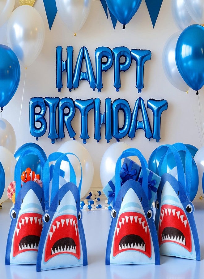 SilTriangle 24 Pcs Shark Non-woven Bag Gift Shark Shaped Party Favors with Handles Tote Treat Goodie Candy Bags for Sea Theme Party Reusable Supplies - Image 5