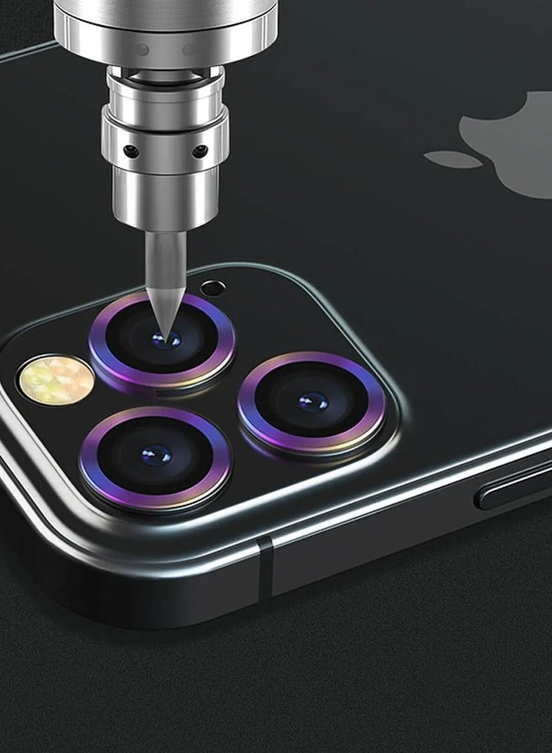 devia Gemstone Lens Protector ( 3pcs ) Compatible for iPhone 12 Pro (6.1") Aluminum Alloy + Tempered Glass Camera Lens Protector, Explosion-proof & Scratch-proof - Silver - Image 2