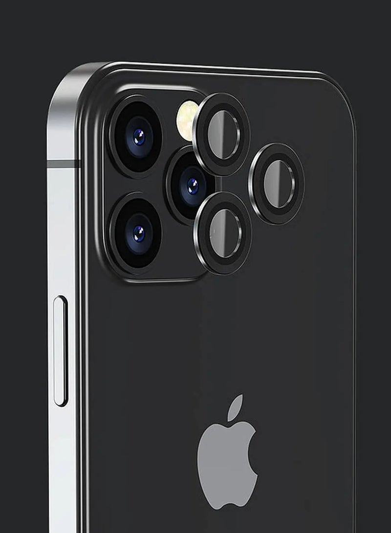 devia Gemstone Lens Protector ( 3pcs ) Compatible for iPhone 12 Pro (6.1") Aluminum Alloy + Tempered Glass Camera Lens Protector, Explosion-proof & Scratch-proof - Silver - Image 3