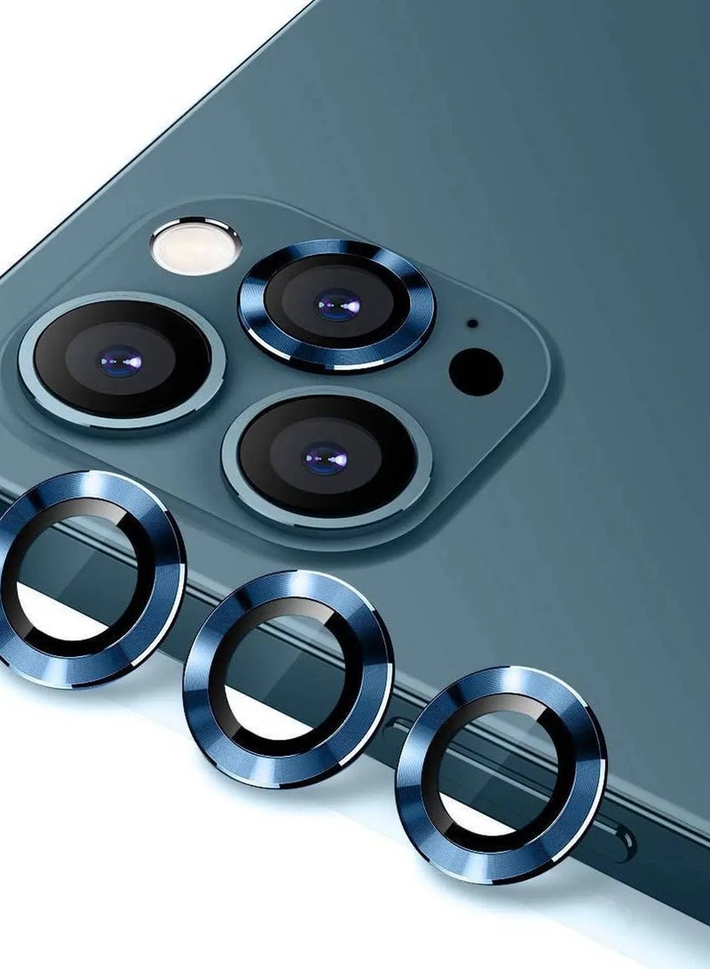 devia Gemstone Lens Protector ( 3pcs ) Compatible for iPhone 12 Pro (6.1") Aluminum Alloy + Tempered Glass Camera Lens Protector, Explosion-proof & Scratch-proof - Silver - Image 4