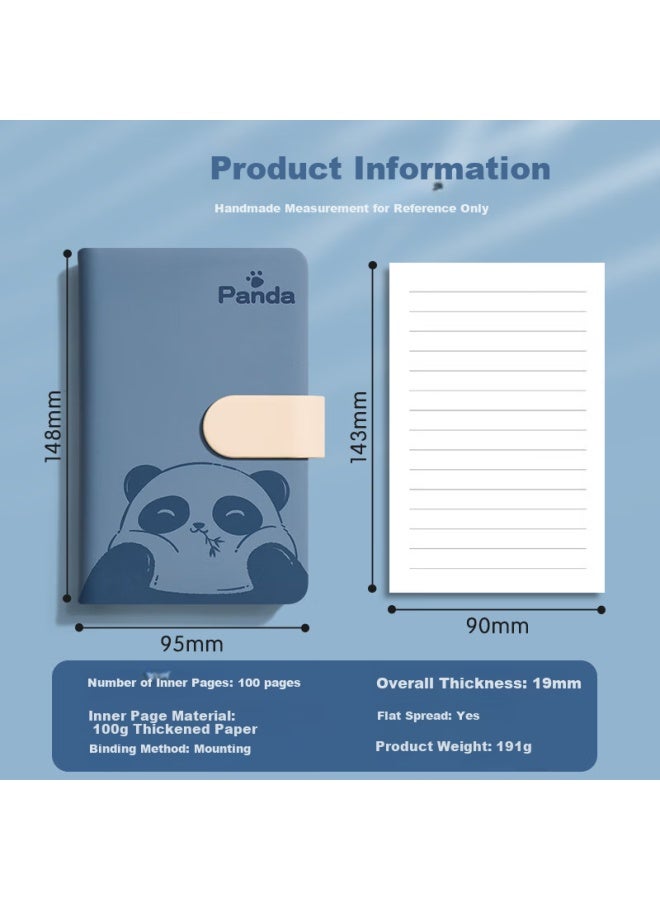 Ujia Panda Mini Notebook A6, Portable Diary, Creative Thickened Cute Cartoon Stationery, Pocket Notebook, Customizable For Businesses, Grid Light Green - Image 3