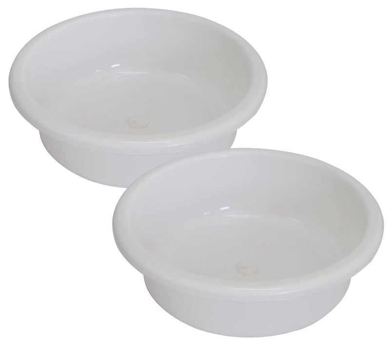 Kuber Industries Multiuses Unbreakable Plastic Knead Dough Basket/Basin Bowl For Home & Kitchen 6 Ltr- Pack of 2 (White) - Image 1