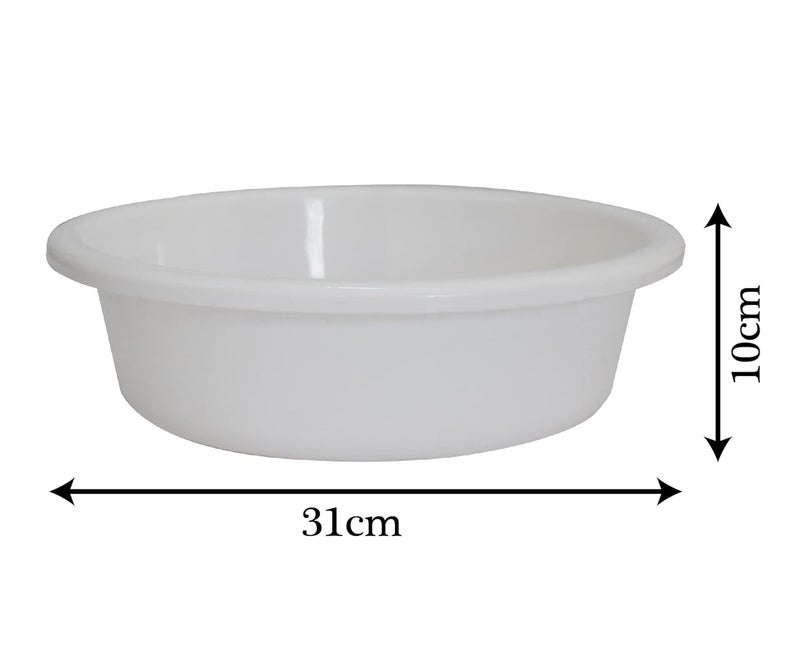 Kuber Industries Multiuses Unbreakable Plastic Knead Dough Basket/Basin Bowl For Home & Kitchen 6 Ltr- Pack of 2 (White) - Image 5
