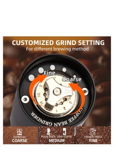 Excefore Manual Coffee Grinder, Portable Conical Burr Coffee Grinder, with Precise Grind Settings, Uniform Grinding, Faster Grinding Efficiency, for Full Coffee Flavor at Home, Office, Travel, Camping  - Image 3