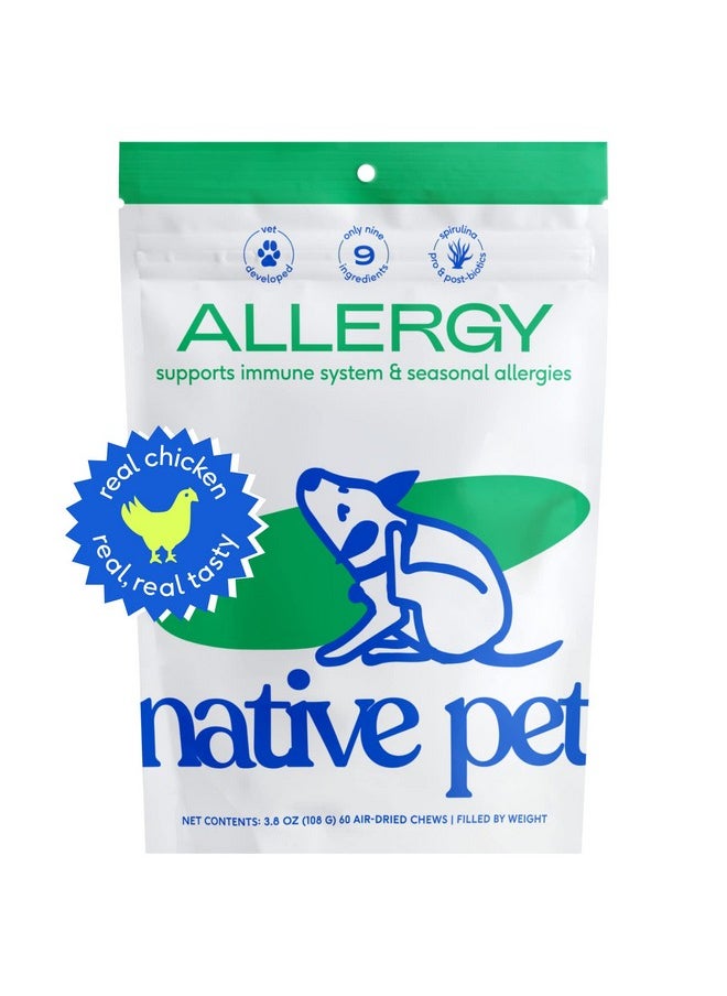 native pet - Dog Allergy Chews  Natural Dog Skin Itchiness Aid  Anti Itch For Dogs  For Dog Itch Support For Dogs Dog Probiotics For Itchy Skin  Dog Chew  60 Chews - Image 1