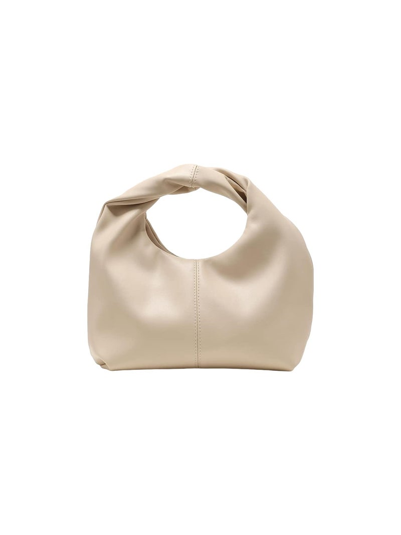 Verdusa Verdusa Women's Ruched Hobo Mini Handbag Clutch Purse Dumpling Pouch Bag Apricot one-size  - Image 1