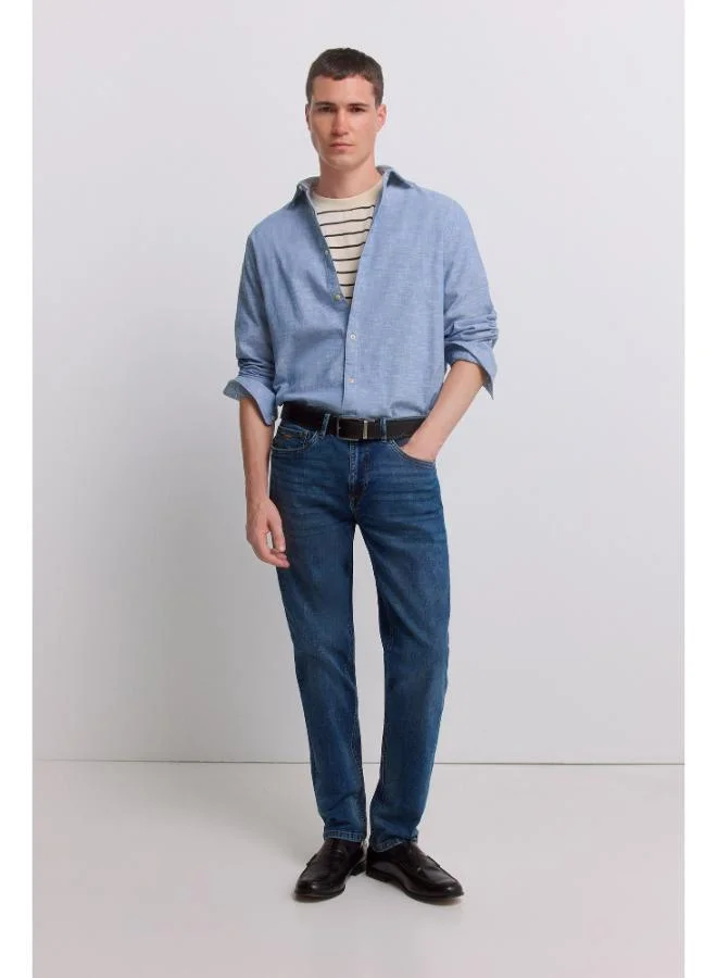 Linen-look shirt