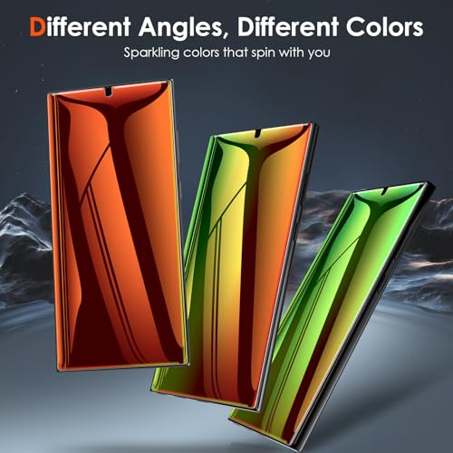 LYWHL 2 Pack for Samsung Galaxy S23 Ultra Privacy Screen Protector, Gradient Colorful Anti-Blue Light Anti-Spy Full Adhesive Flexible Film, Compatible Fingerprint Touch Sensitive 6.8” - Image 2