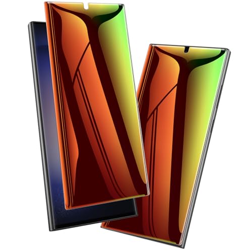 LYWHL 2 Pack for Samsung Galaxy S23 Ultra Privacy Screen Protector, Gradient Colorful Anti-Blue Light Anti-Spy Full Adhesive Flexible Film, Compatible Fingerprint Touch Sensitive 6.8” - Image 1