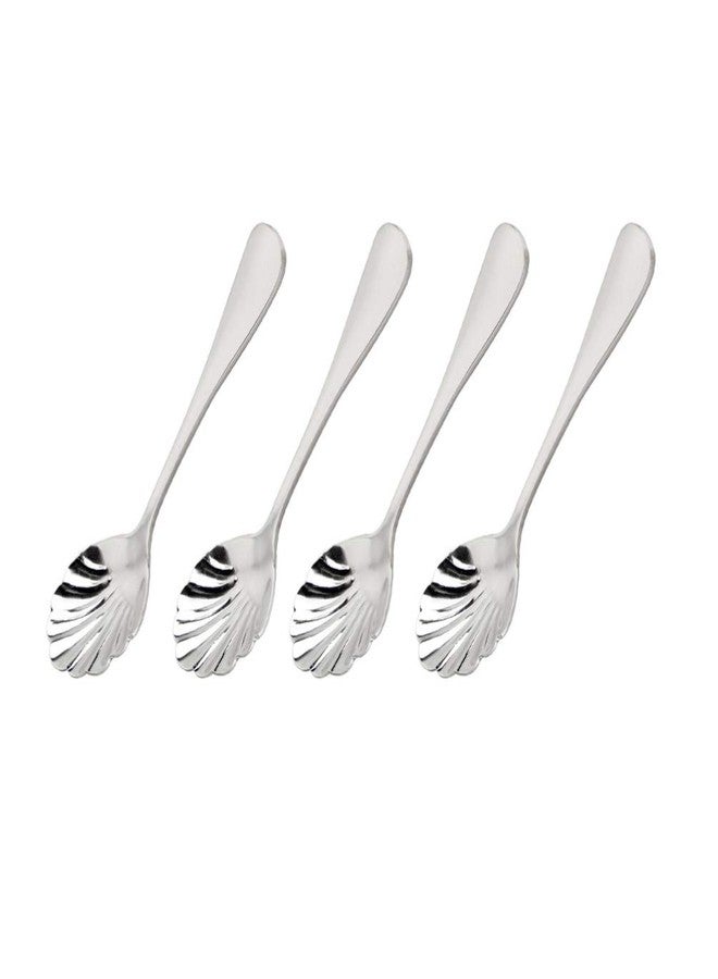 Hemoton Stainless Steel Shell Shaped Dessert Spoons Set Creative Mixing Tea Coffee Ice Cream Spoons with Ergonomic Handle for Home Kitchen Party - Image 2