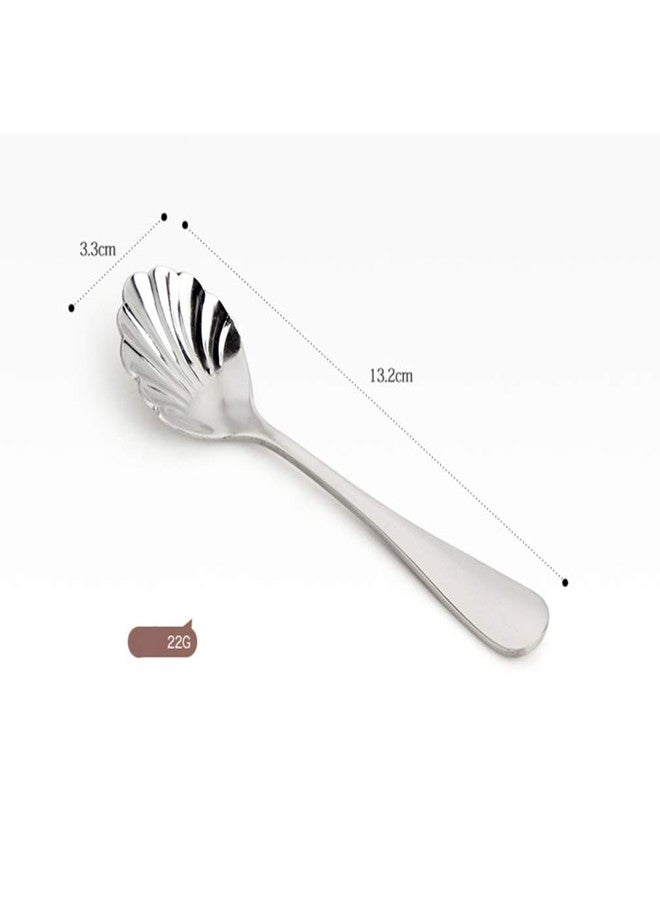 Hemoton Stainless Steel Shell Shaped Dessert Spoons Set Creative Mixing Tea Coffee Ice Cream Spoons with Ergonomic Handle for Home Kitchen Party - Image 3