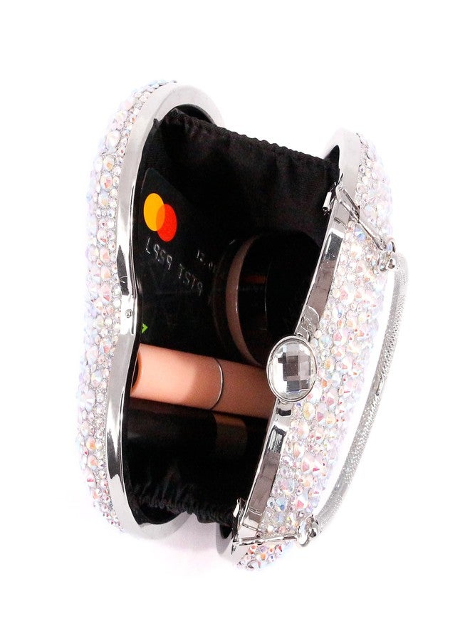 Naimo Womens Heart Bag Rhinestone Evening Bag Handbag Purse for Wedding Cocktail Party - Image 2