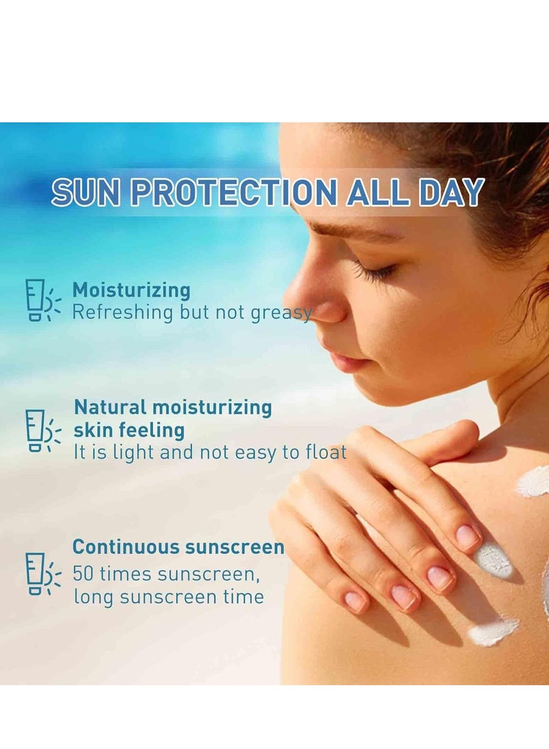 Generic Tinted Sunscreen for Face SPF 50, Travel Size Hydrating Sun Essence Face Sunscreen, SPF 50+ PA++++, No White Cast, Hydrating, Moisturizing, UV Defense 50ml  - Image 3