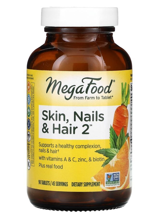 MegaFood Skin Nails & Hair 2 90 Tablets 