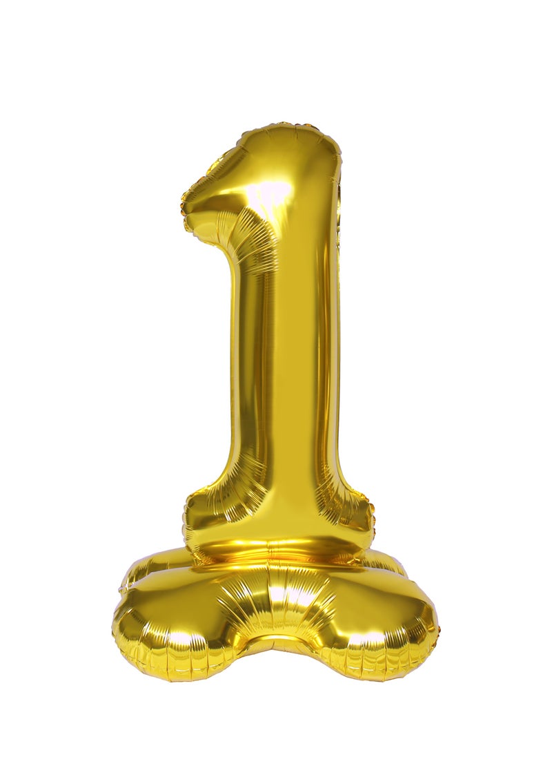 Party Zone Gold Stand Number Balloon 1 40'' 